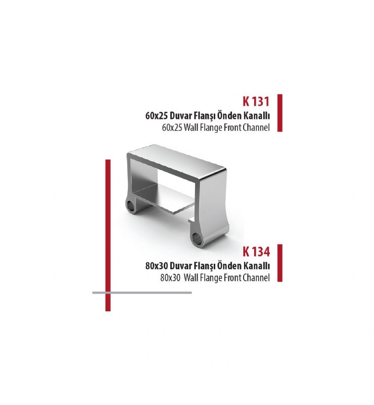 60x25.Duvar Flanşı Önden Kanallı