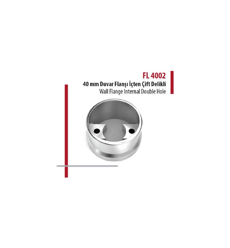 40mm Duvar Flanşı İçten Tek Delikli